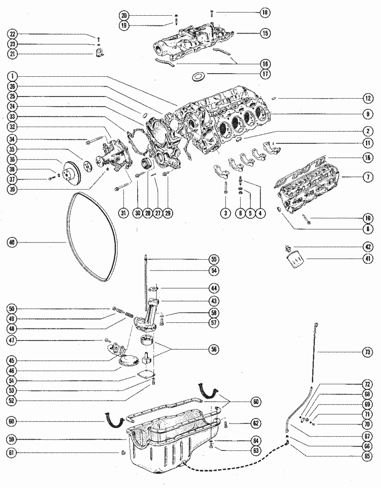 MerCruiser 215 (4 Barrel.) Ford 302 V-8 1970-1972 Cylinder Block
