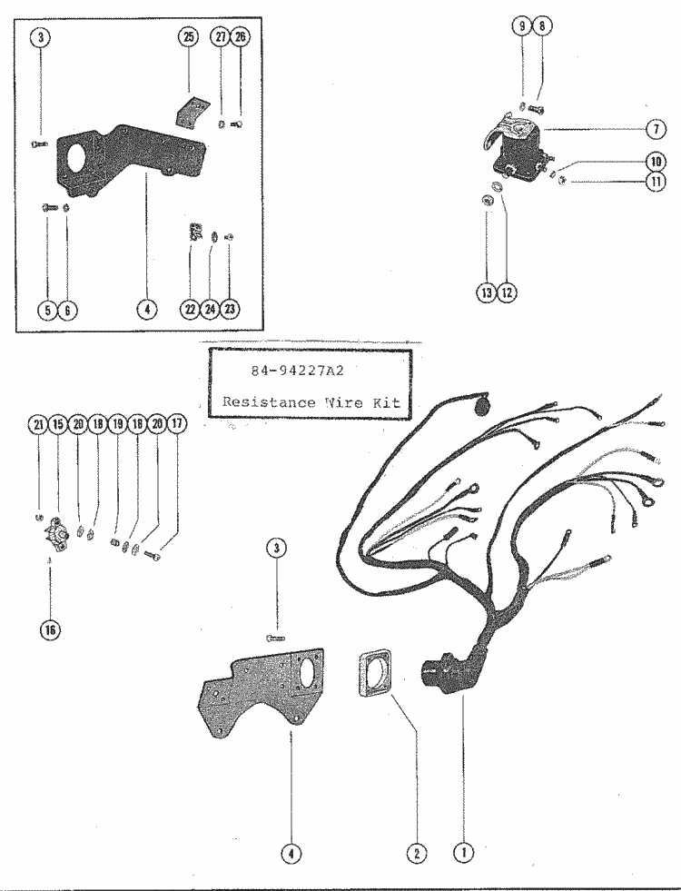 MerCruiser 225-S (4 Barrel.) Ford 302 V-8 1973-1974 Wiring Harness