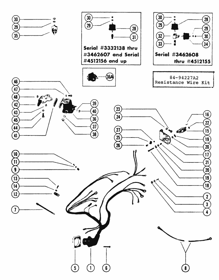 MerCruiser 140 GM 181 I / L4 1972-1978 Wiring Harness, Circuit Breaker