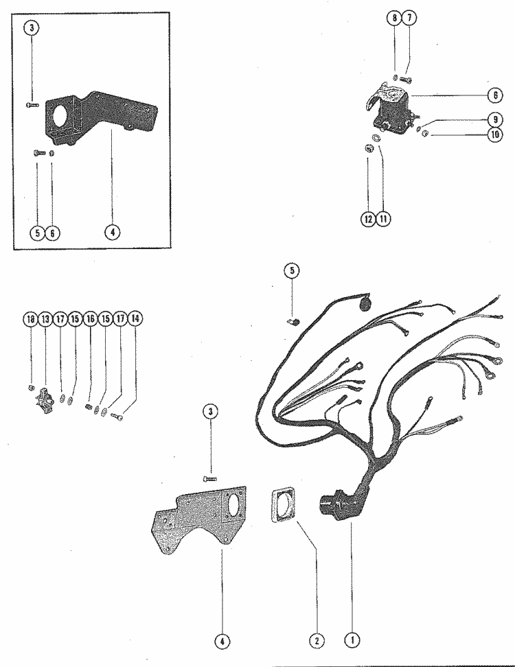 MerCruiser 233 MIE Ford 351 V-8 1975-1976 Wire Harness, Circuit Breaker