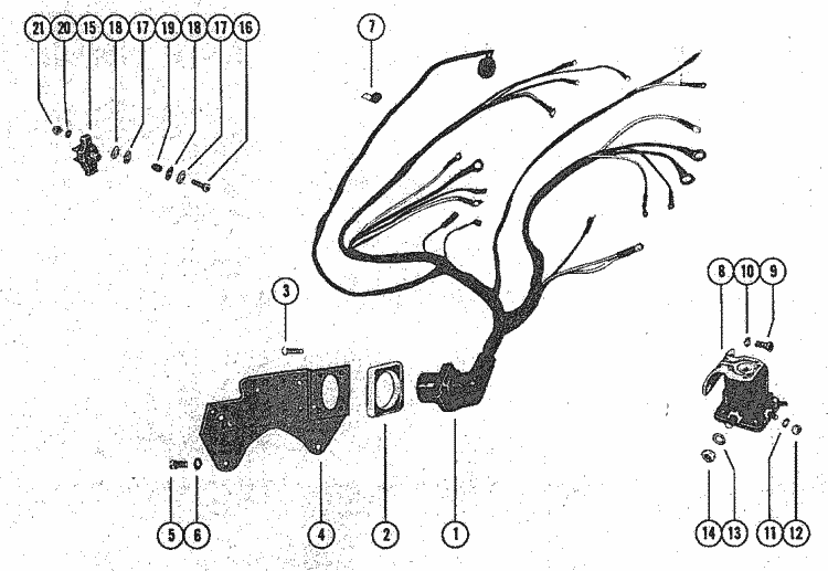 MerCruiser 280 TRS GM 350 V-8 1975-1976 Wiring Harness, Circuit Breaker