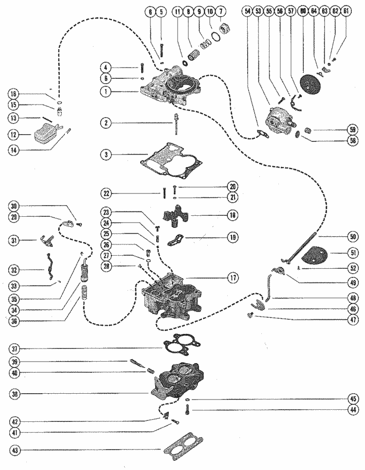 MerCruiser 470 (2 Barrel.) Mercury 224 I / L4 1976-1979 Carburetor