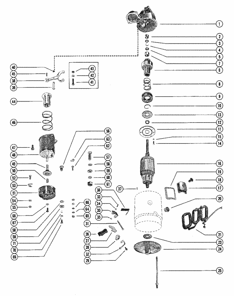 MerCruiser 330 GM 454 V-8 1977-1981 Starter Motor Assembly, Complete (B