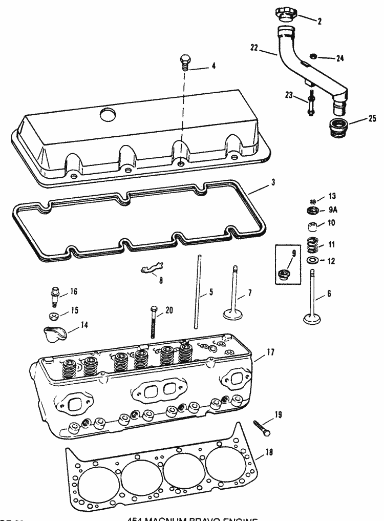 MerCruiser 454 Mag. Bravo (Gen. V) GM 454 V-8 1995-1996 Cylinder Head