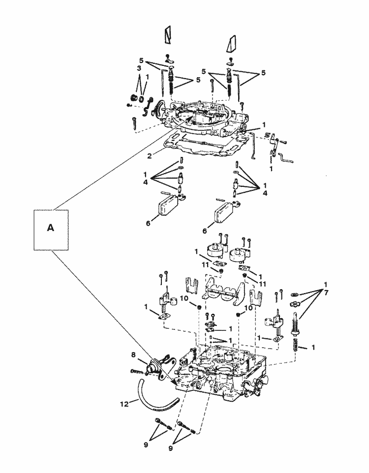 MerCruiser 5.7L MIE GM 350 V-8 1994-1995 Carburetor (Weber) Parts