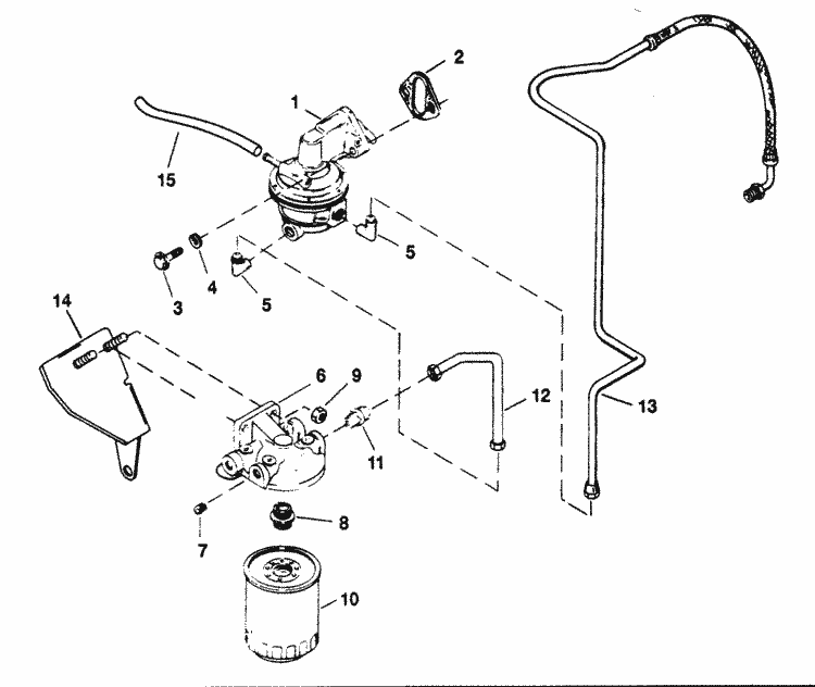 MerCruiser 7.4LX Bravo (MPI) (Gen. V) GM 454 V-8 1996 Fuel Pump & Fuel