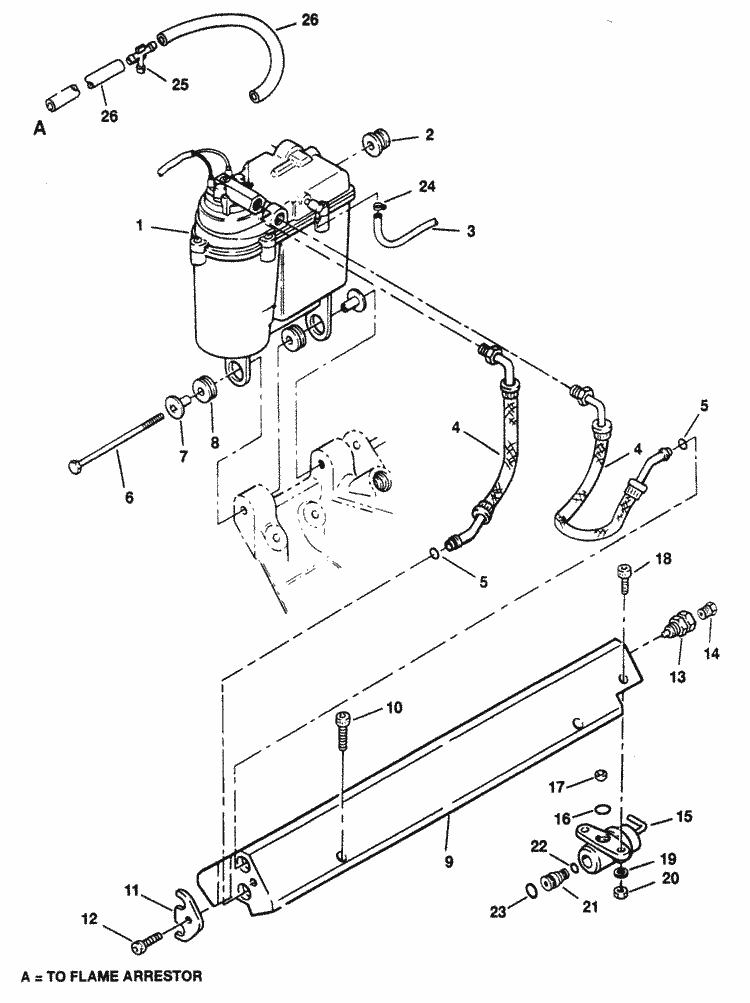 MerCruiser 7.4LX Bravo (MPI) (Gen. V) GM 454 V-8 1996 Vapor Separator