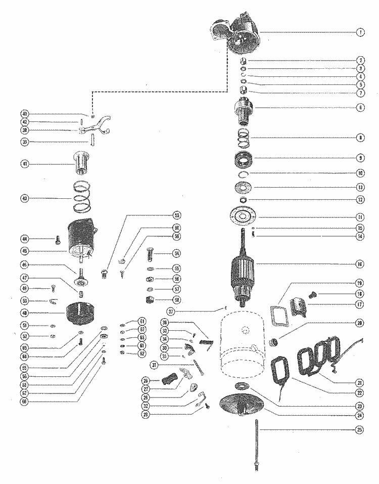 MerCruiser 140 GM 181 I / L4 1979-1982 Starter Motor Assembly, Complete