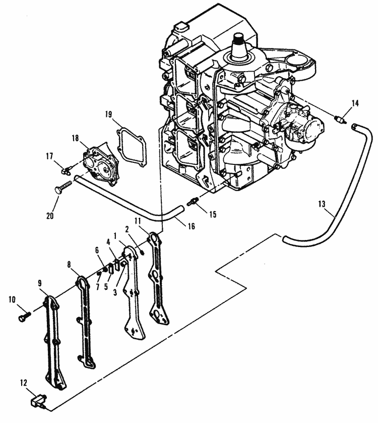 Force 70 Hp 1991-1995 Recirculation System 91b