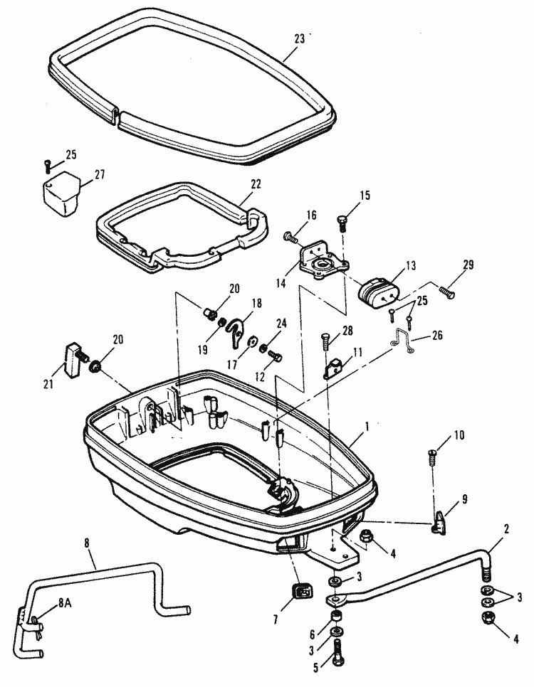Force 70 HP (1991-1995) Bottom Cowl Parts