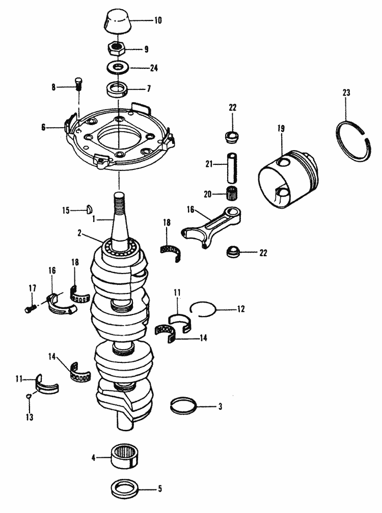 Force 120 HP (19901994) Crankshaft & Piston Parts