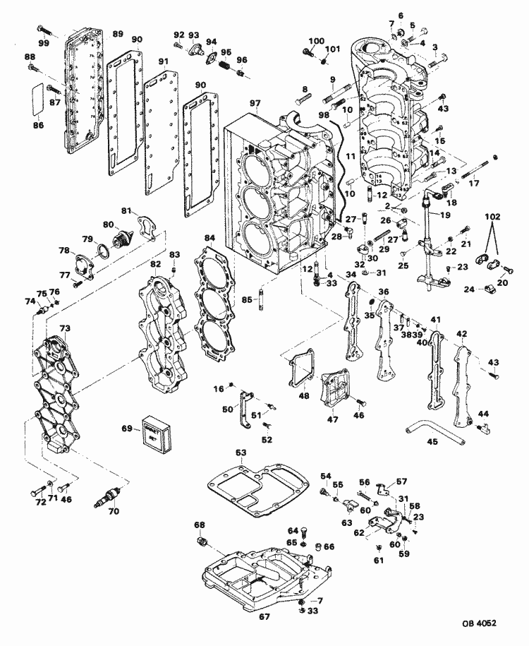 Force 85 Hp  1985  Powerhead Parts