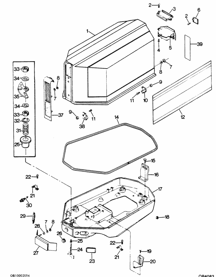 Force 35 Hp 1986 Engine Cover U0026 Support Plate Parts