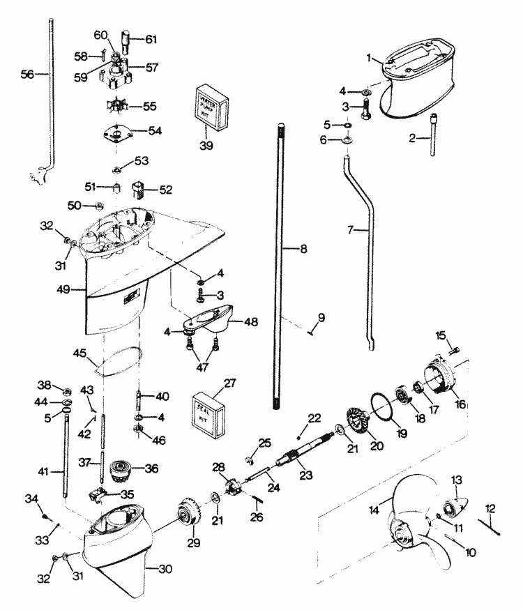 Force 35 Hp 1986 Gear Housing Parts