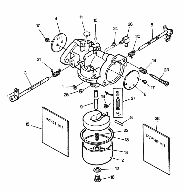 Force 85 HP (1987) Carburetor Parts