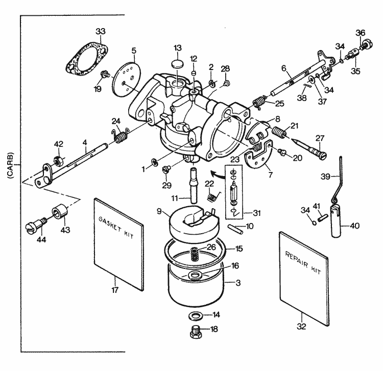 Force 50 HP (1987) Carburetor Parts