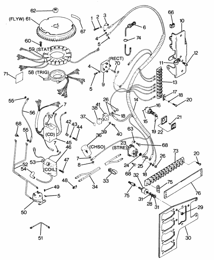 Force 125 Hp  1987  Electrical Components Parts