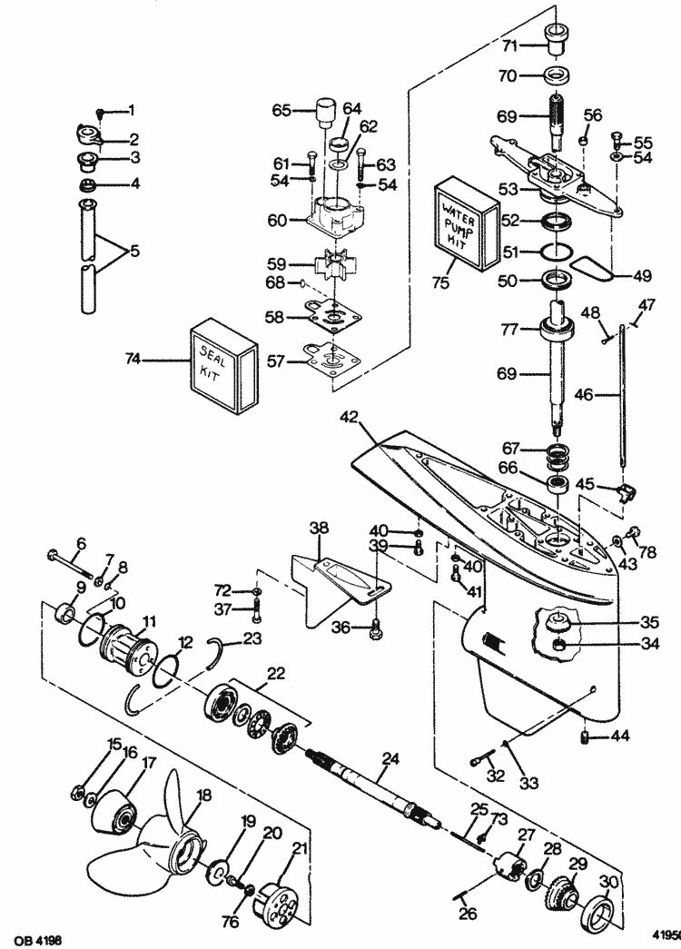 Force 125 HP (1988) Gear Housing Parts