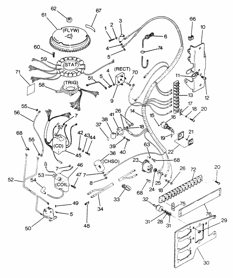Force 125 HP (1988) Electrical Components Parts