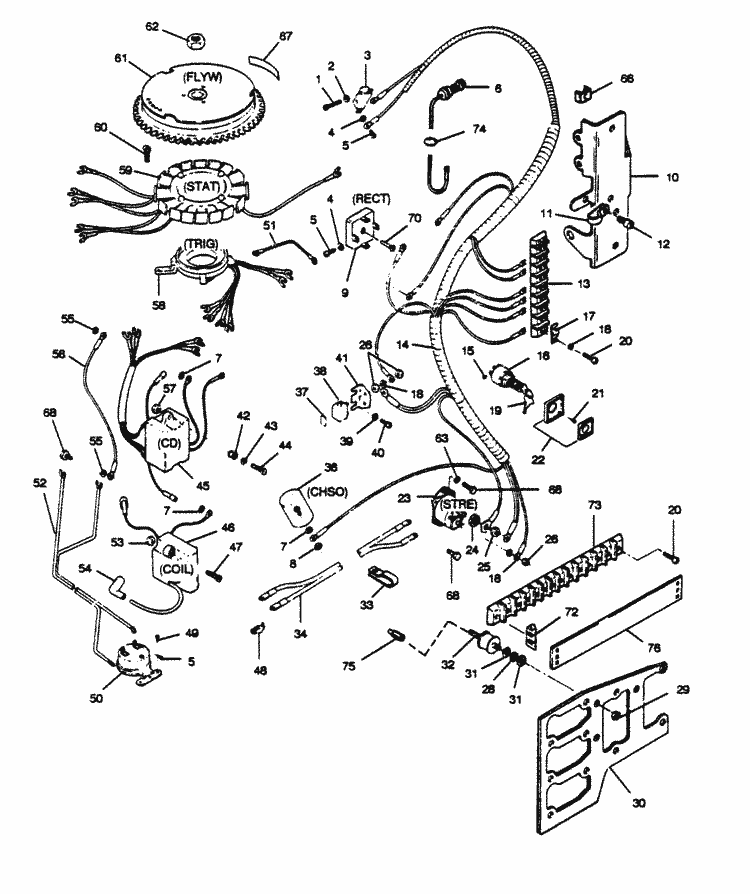 Force 125 Hp 1989 Electrical Components Parts
