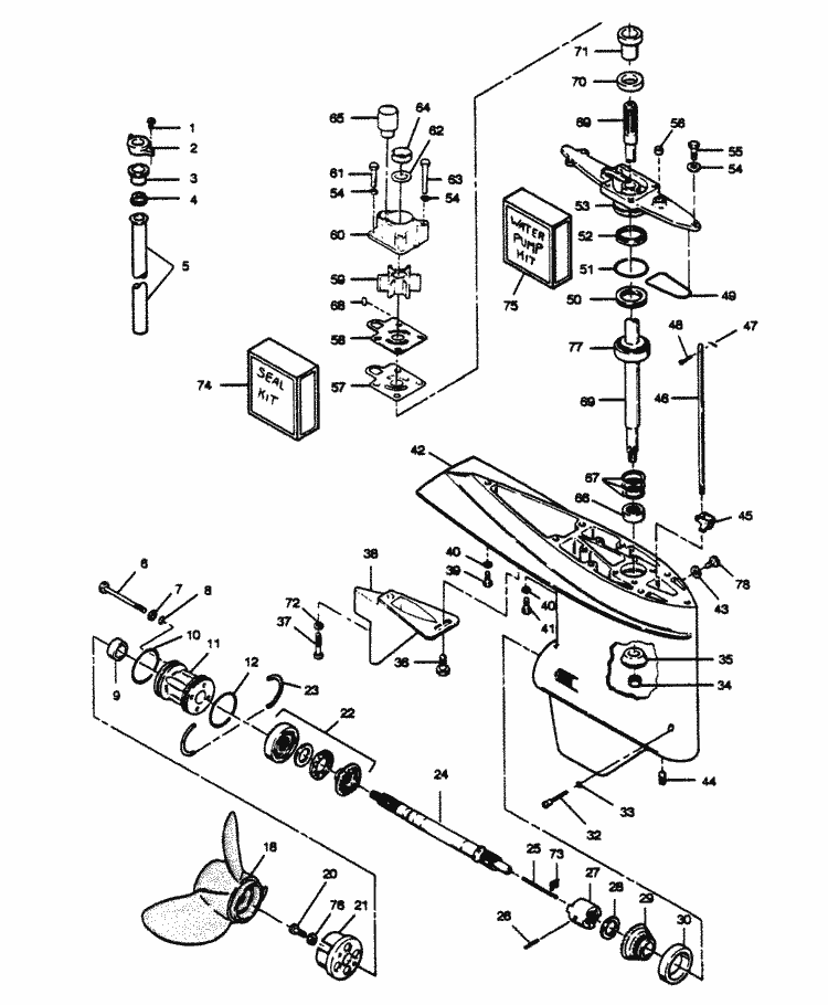 Force 125 Hp 1989 Gear Housing Parts
