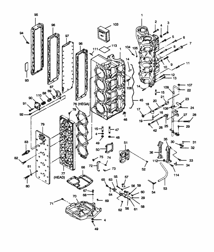 Force 125 Hp 1989 Power Head Parts
