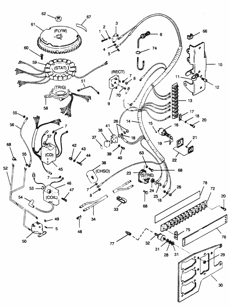 Force 90 HP (1990) Electrical Components Parts