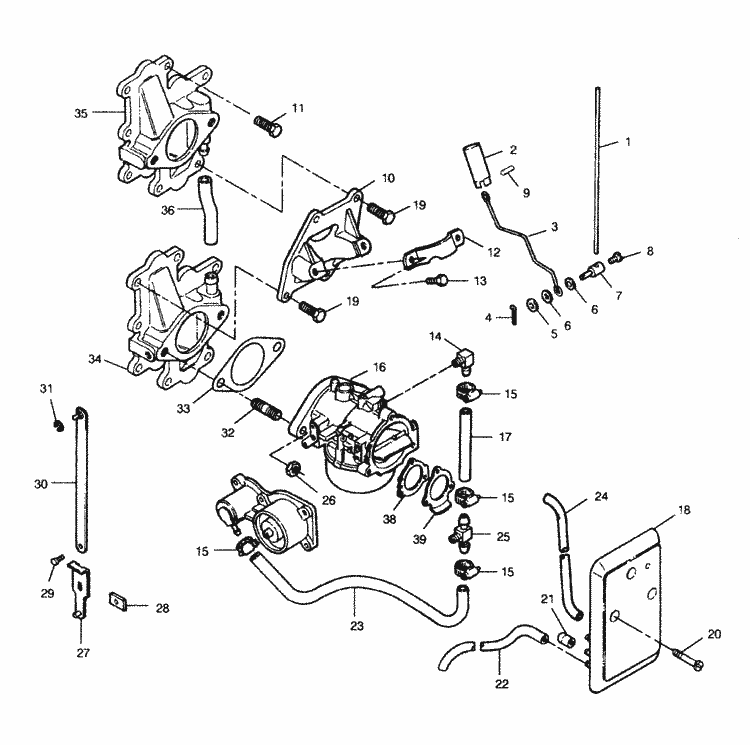 Force 120 HP (1992 LDrive) Intake Cover Parts