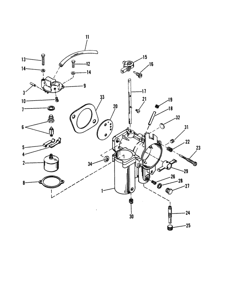 Mercury Marine 115 HP (6 Cylinder) Carburetor (115) Parts