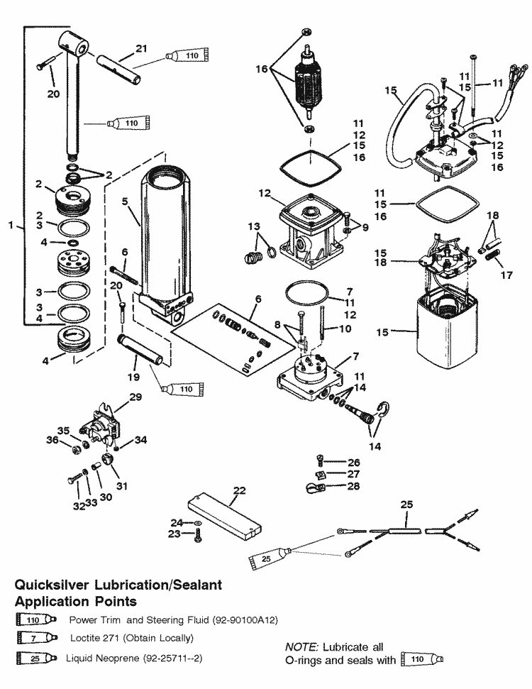 Mercury Marine 125 HP (4 Cylinder) Power Trim (Black Fill ... 125 hp mercury outboard wiring diagram 