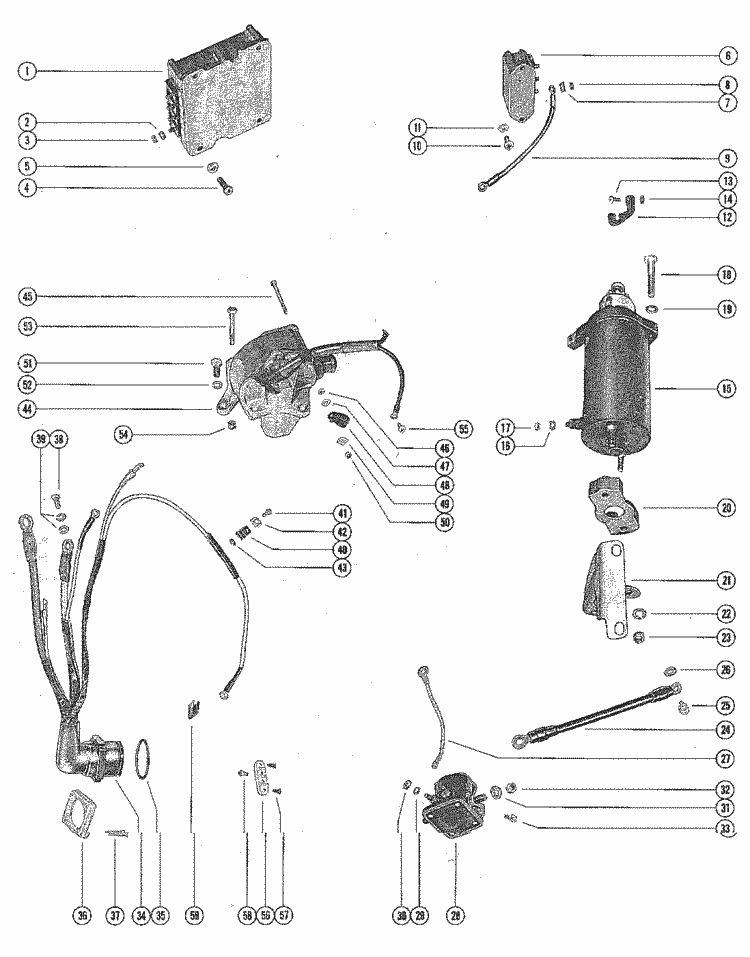 Mercury Marine 650 (4 Cylinder) Starter Motor, Starter Solenoid