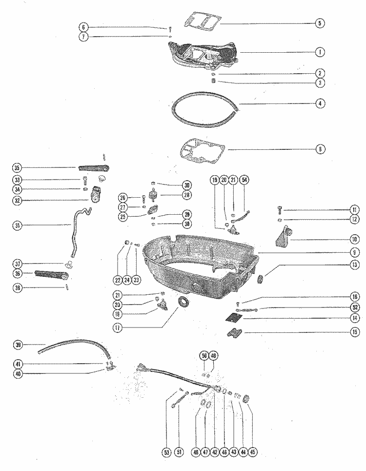 Diagram Of 1975 Mercury Marine Mercury Outboard 1850525 Cowling And
