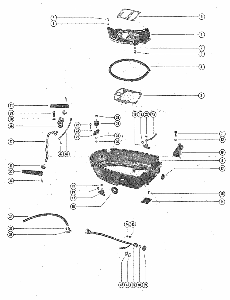 Mercury Marine 7.5 HP Bottom Cowl & Adaptor Plate Parts