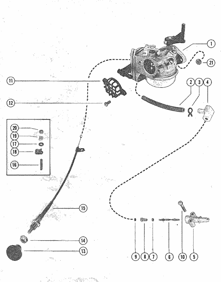 Mercury Marine 110 Carburetor & Choke Assembly Parts