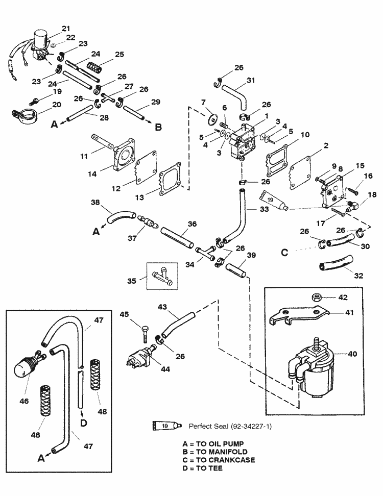 Mercury Marine 40 HP (2 Cylinder) Fuel Pump (Electric) Parts