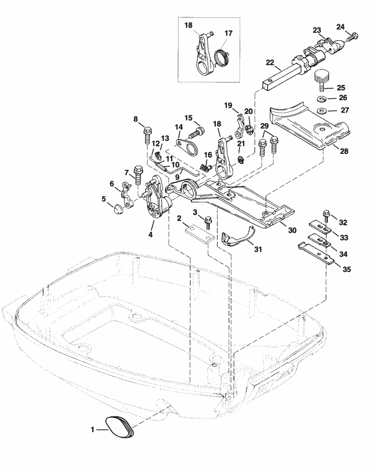 Mercury Marine 9.9 HP (4-Stroke) (232 cc) Throttle Linkage (Electric