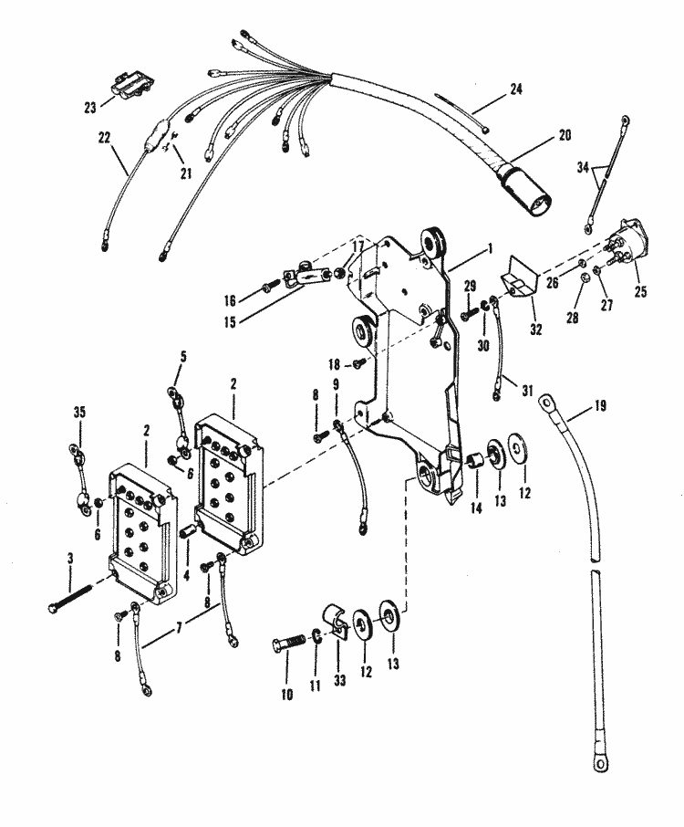 Mariner V-175 HP (Ski) Wiring Harness / Starter Solenoid Parts