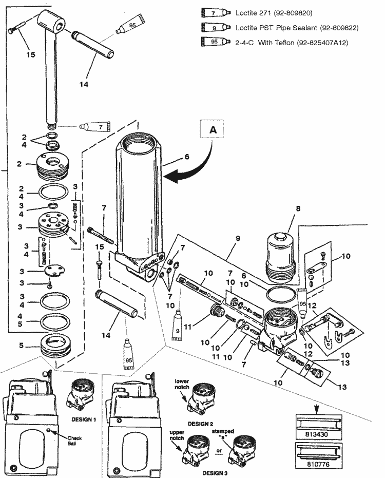 Mercury Marine 40 Hp  4 Cylinder  Manual Tilt Components