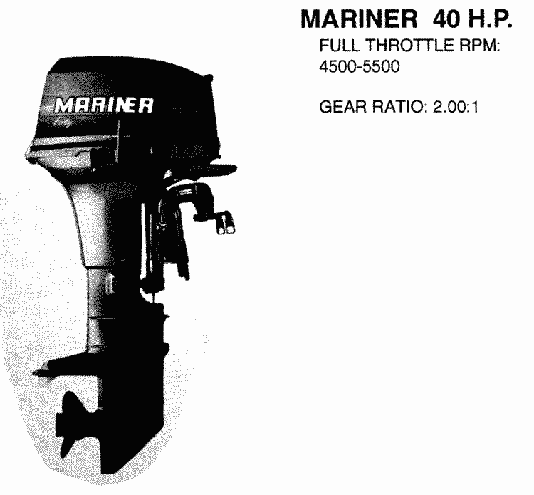 Prop Chart for Mariner (40 HP Mariner) Engine