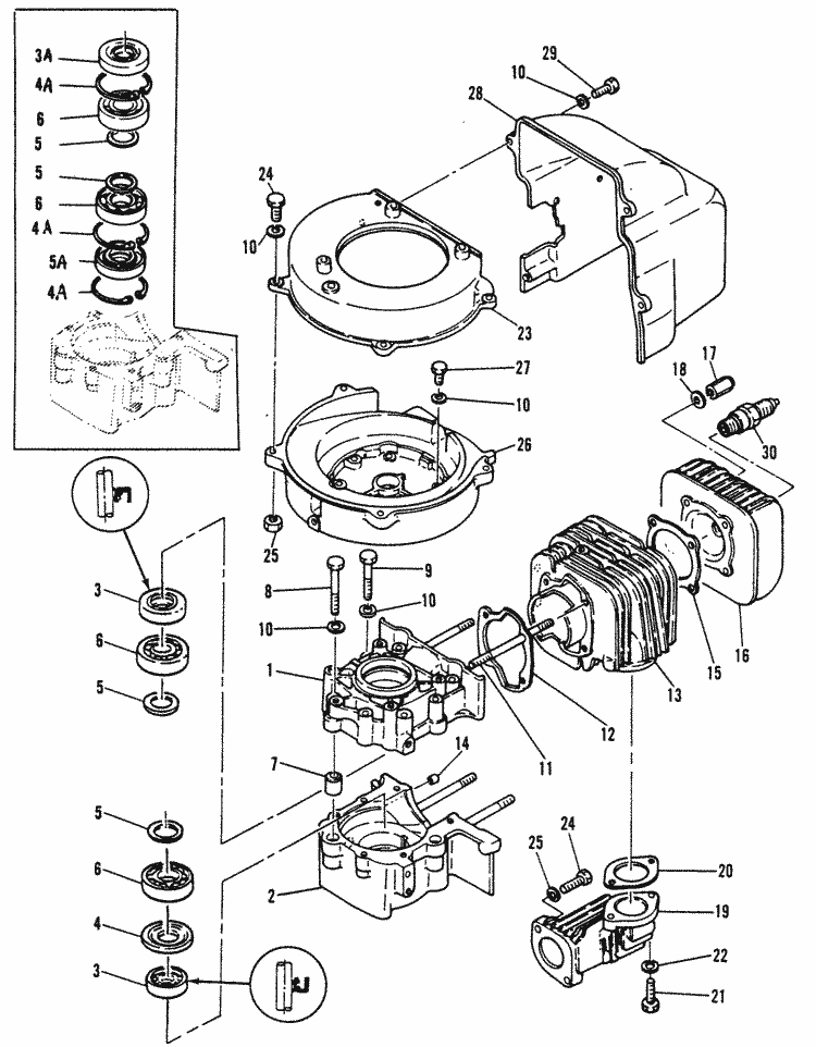 Mariner 5a Hp Cylinder  U0026 Cylinder Head Parts