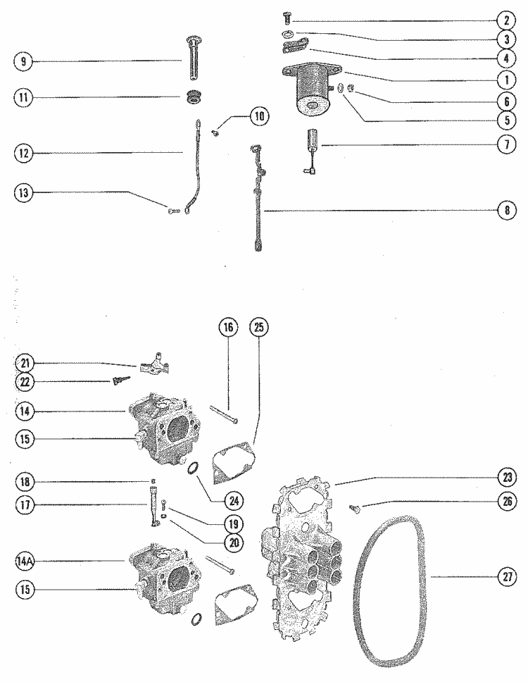 Mariner 80 HP Carburetor Linkage Parts