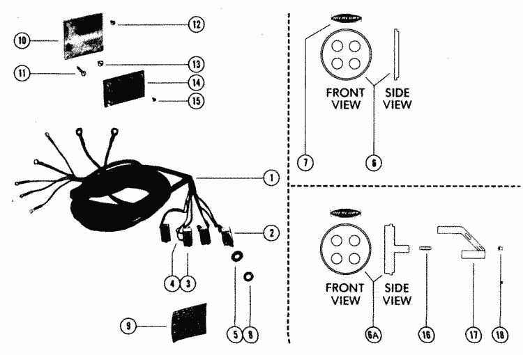 Mercury Marine Instruments - Gauges & Components Switch Panel Kit Parts