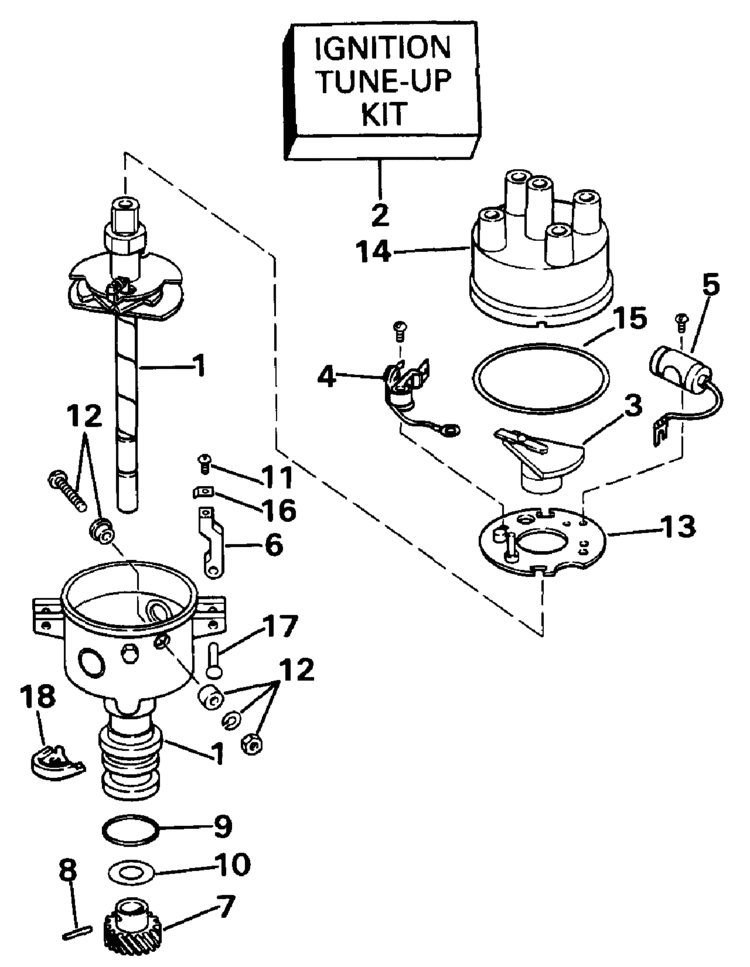 OMC Stern Drive Distributor - Mallory Parts for 1990 2.3L 232BMRPWS