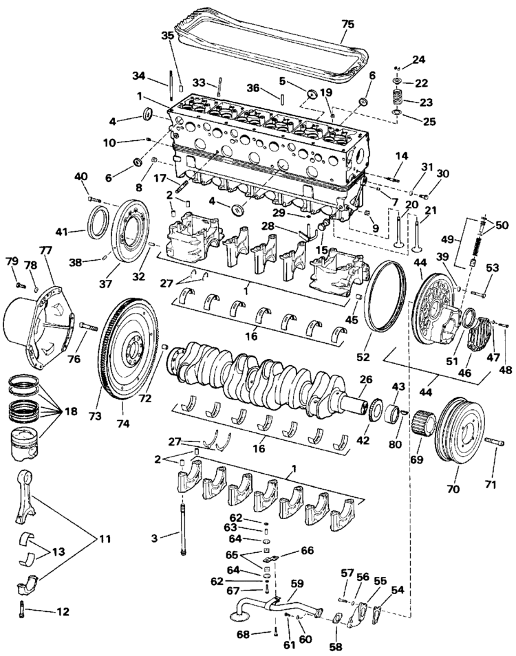 OMC Stern Drive Crankcase Parts for 1993 3.2L 32DAPEJVB Stern Drive