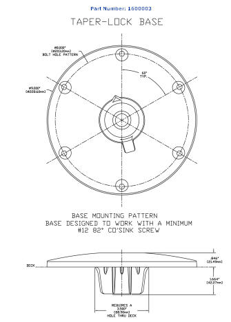 1600005 Springfield Taper-Lock 9" - Flat Side Base