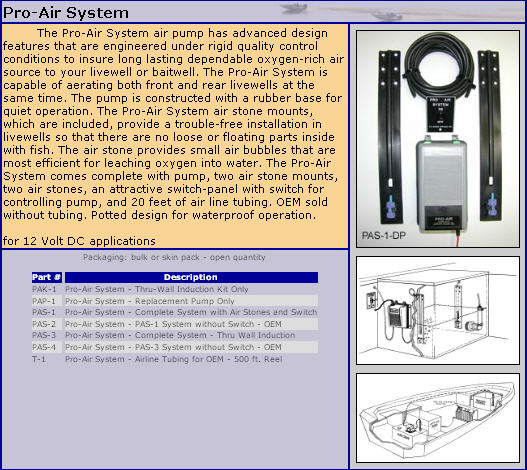 Livewell Aeration System With Pump 20/' Line T-H Marine PAS1DP Air Stones