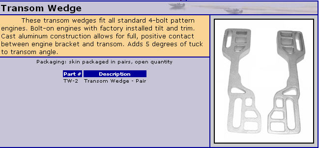 Asaki Boat Transom Wedges TW-2-DP Compatible With All Brands Outboard Boat 4 -Bolt Patterns Pair=2Pcs
