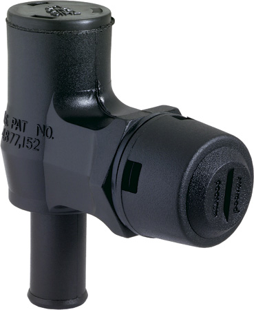 Gas Vent, 90°, Black w/Black Vent Head 1670-3 - Attwood Corporation Fuel Fittings Fills and Vents - MarineEngine.com