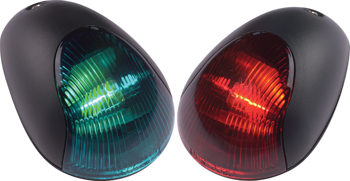 Sidelight, Red, Black Cover 3830R7 - Attwood Corporation Navigation Lights - MarineEngine.com
