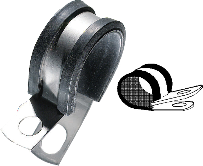 S.S. Cushion Clamp, 1/2", (10) 403502 - Ancor Marine Grade Products Wire Covers Ties Clips and Tape - MarineEngine.com